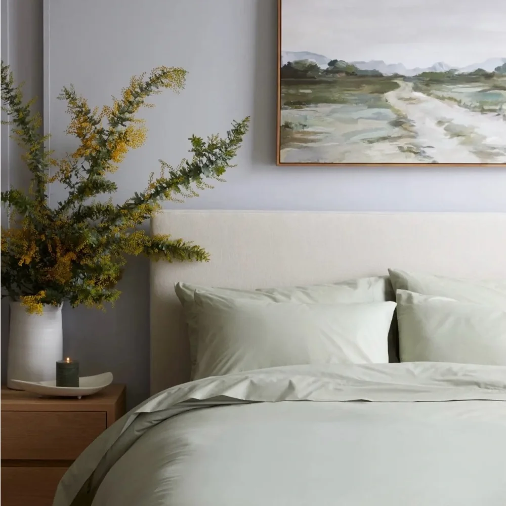 Quince Luxury Organic Sateen Duvet Cover King (Sage)